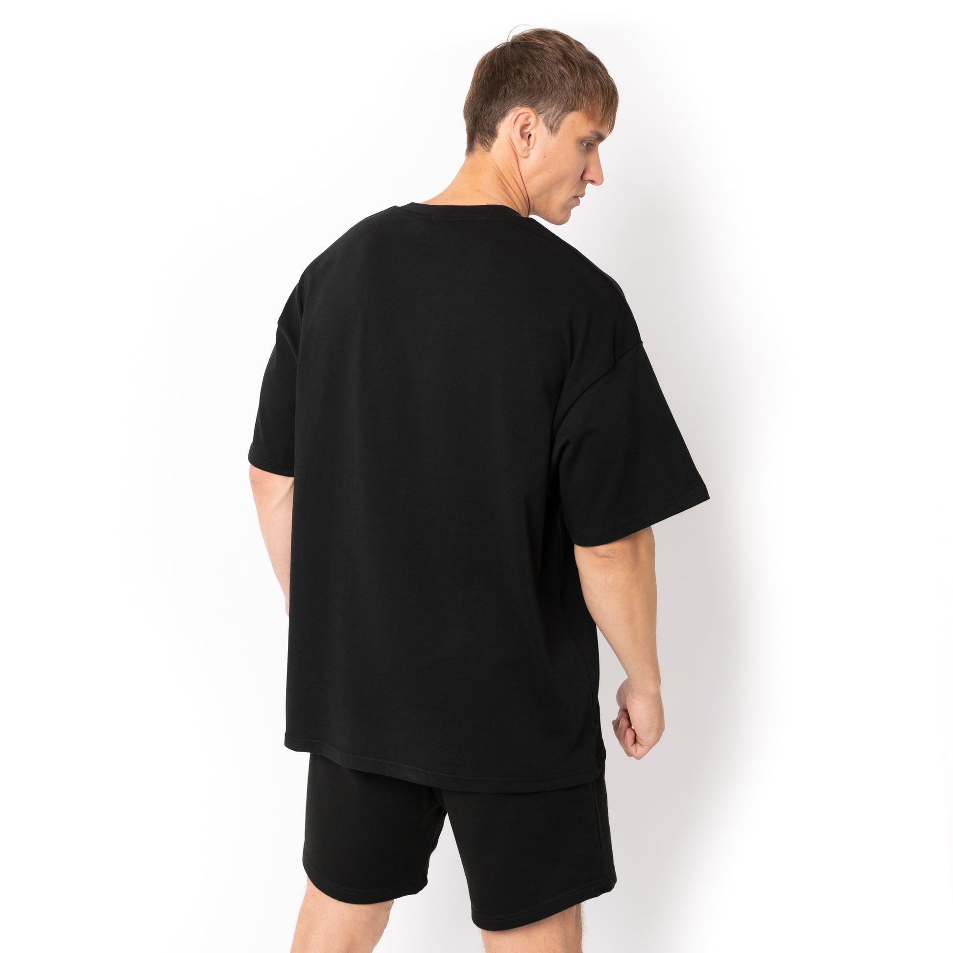 HERO-300 Unisex Super Heavy Oversized Tee - Black - Crewnecks