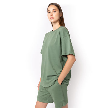HERO-300 Unisex Super Heavy Oversized Tee - Dusty Green - Crewnecks