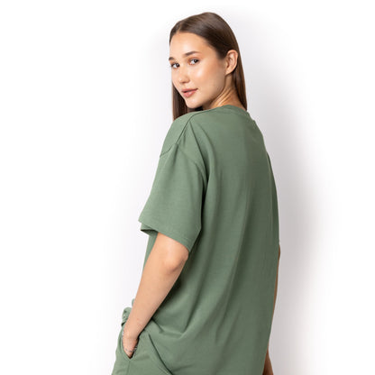 HERO-300 Unisex Super Heavy Oversized Tee - Dusty Green - Crewnecks