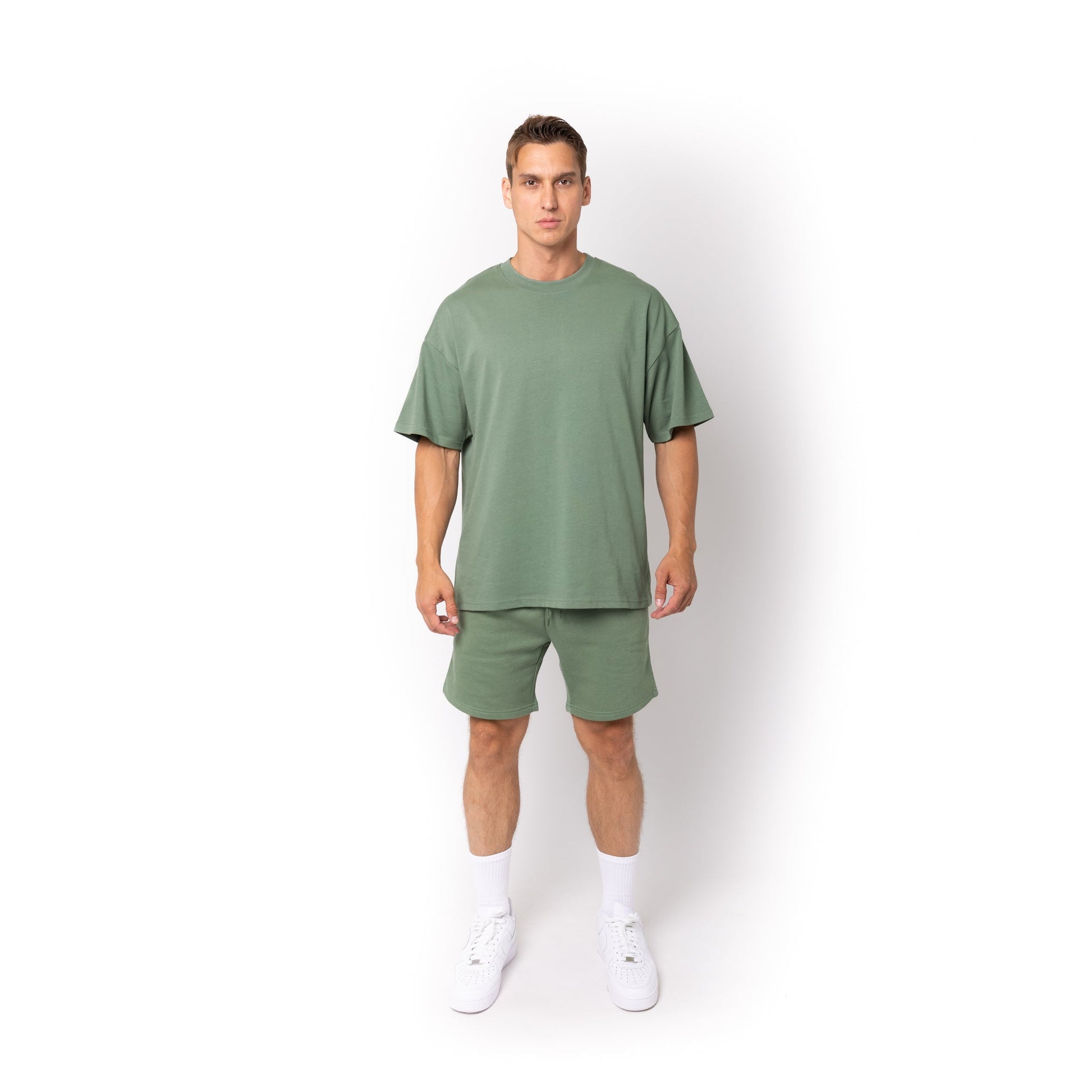 HERO-300 Unisex Super Heavy Oversized Tee - Dusty Green - Crewnecks