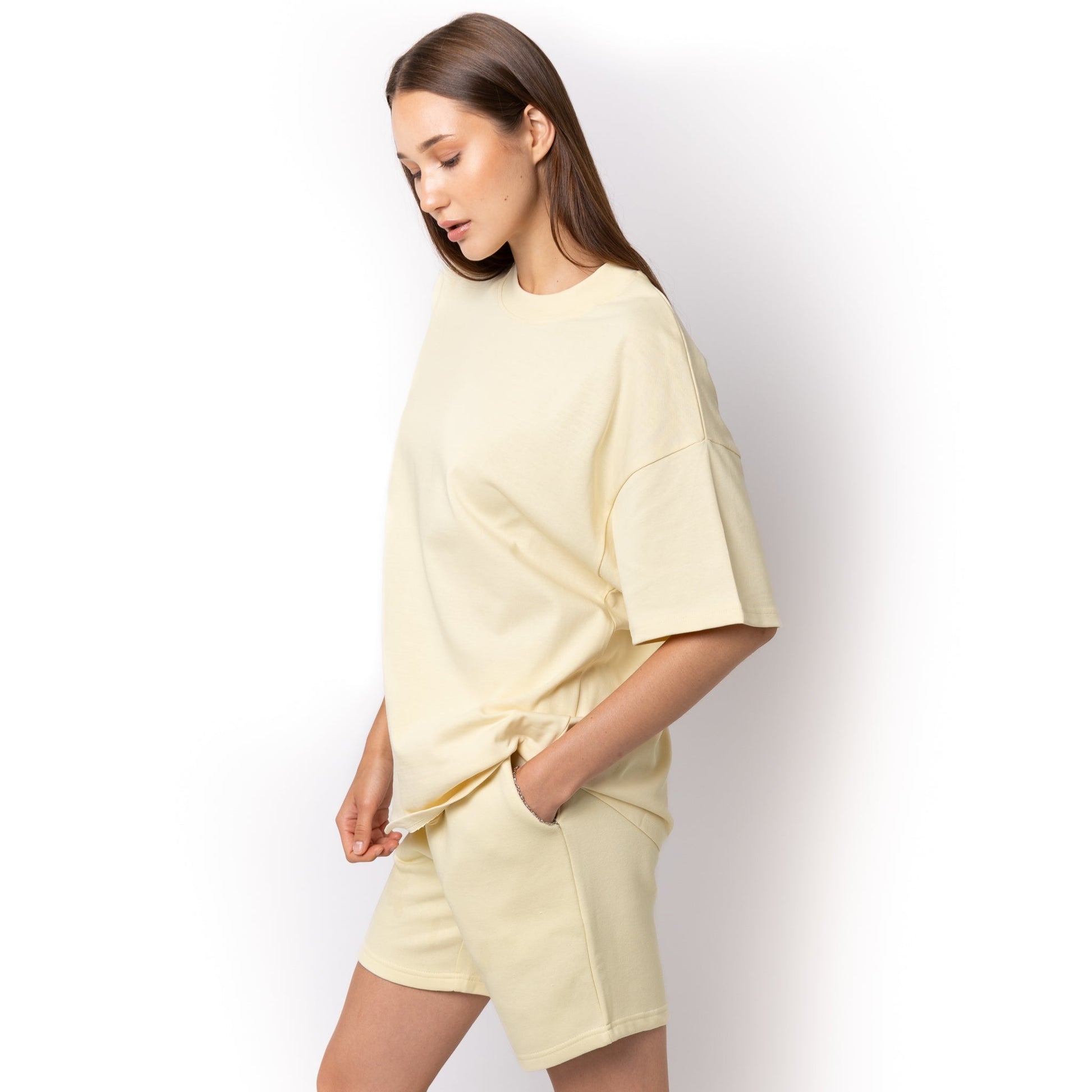 HERO-300 Unisex Super Heavy Oversized Tee - Ivory - Crewnecks
