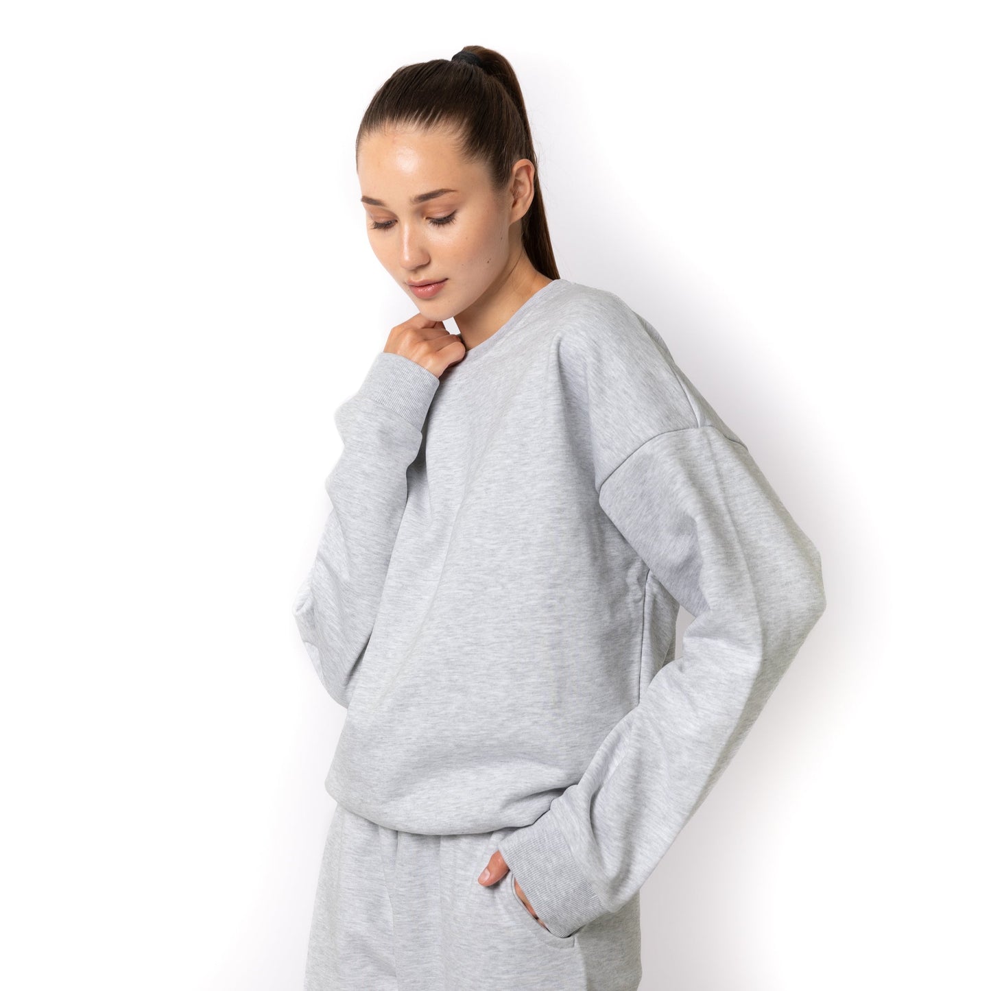 HERO-1050 MAX Unisex Blank Crewneck Sweatshirt - Ash Heather