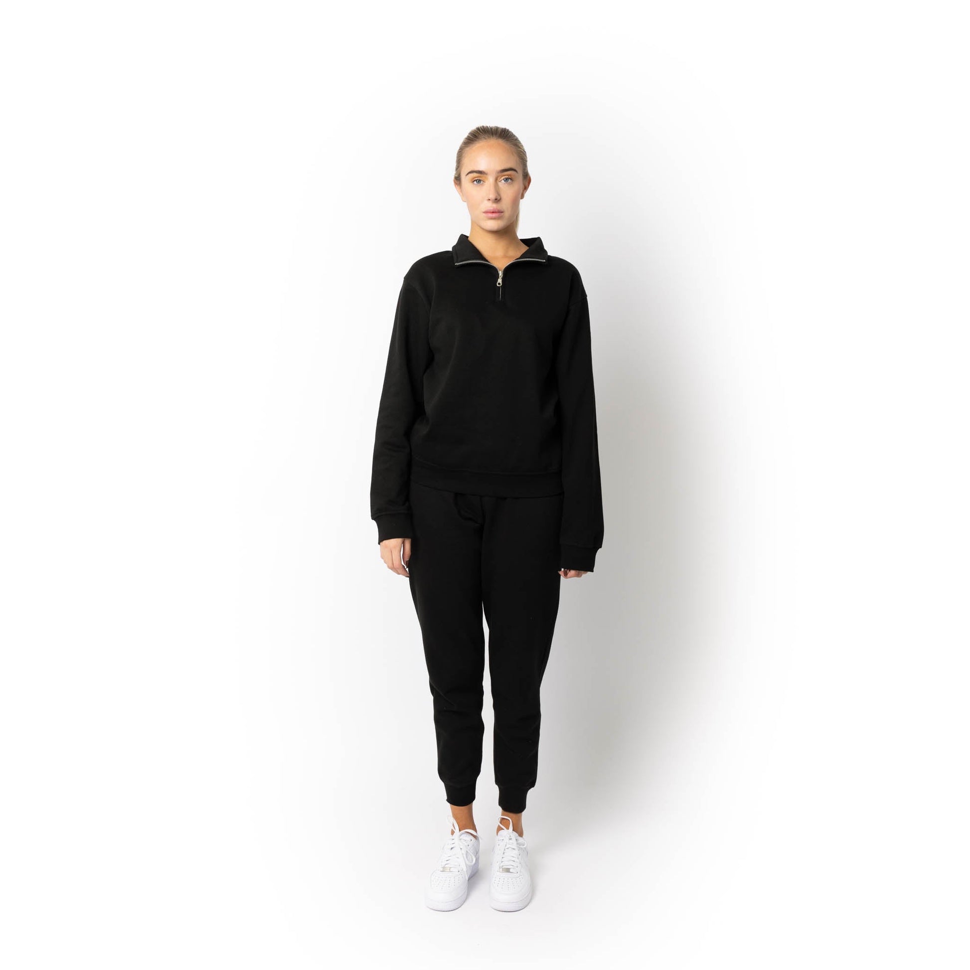 HERO-4020 Unisex Quarter Zip Sweatshirt - Black - Quarter-Zip