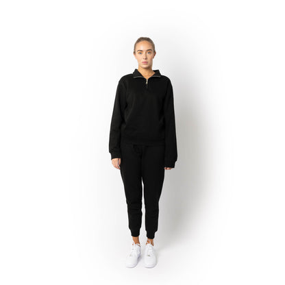 HERO-4020 Unisex Quarter Zip Sweatshirt - Black - Quarter-Zip