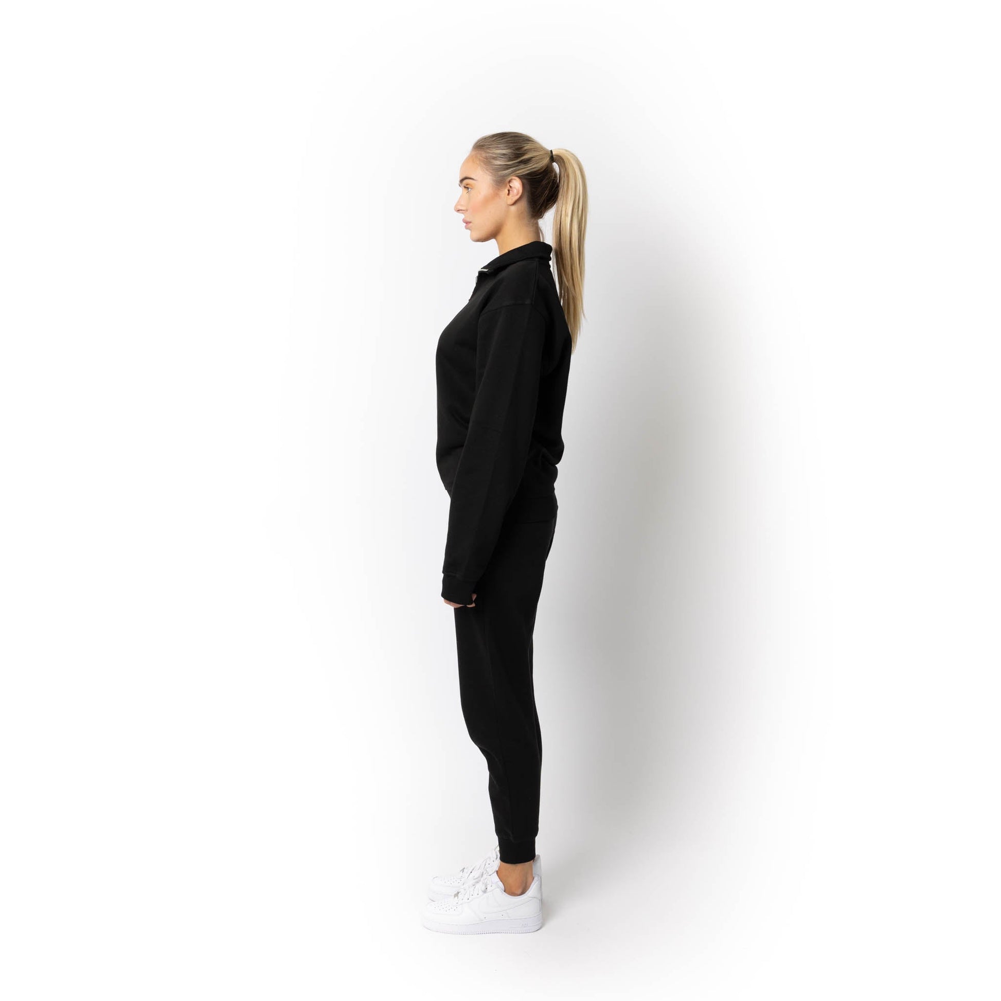 HERO-4020 Unisex Quarter Zip Sweatshirt - Black - Quarter-Zip
