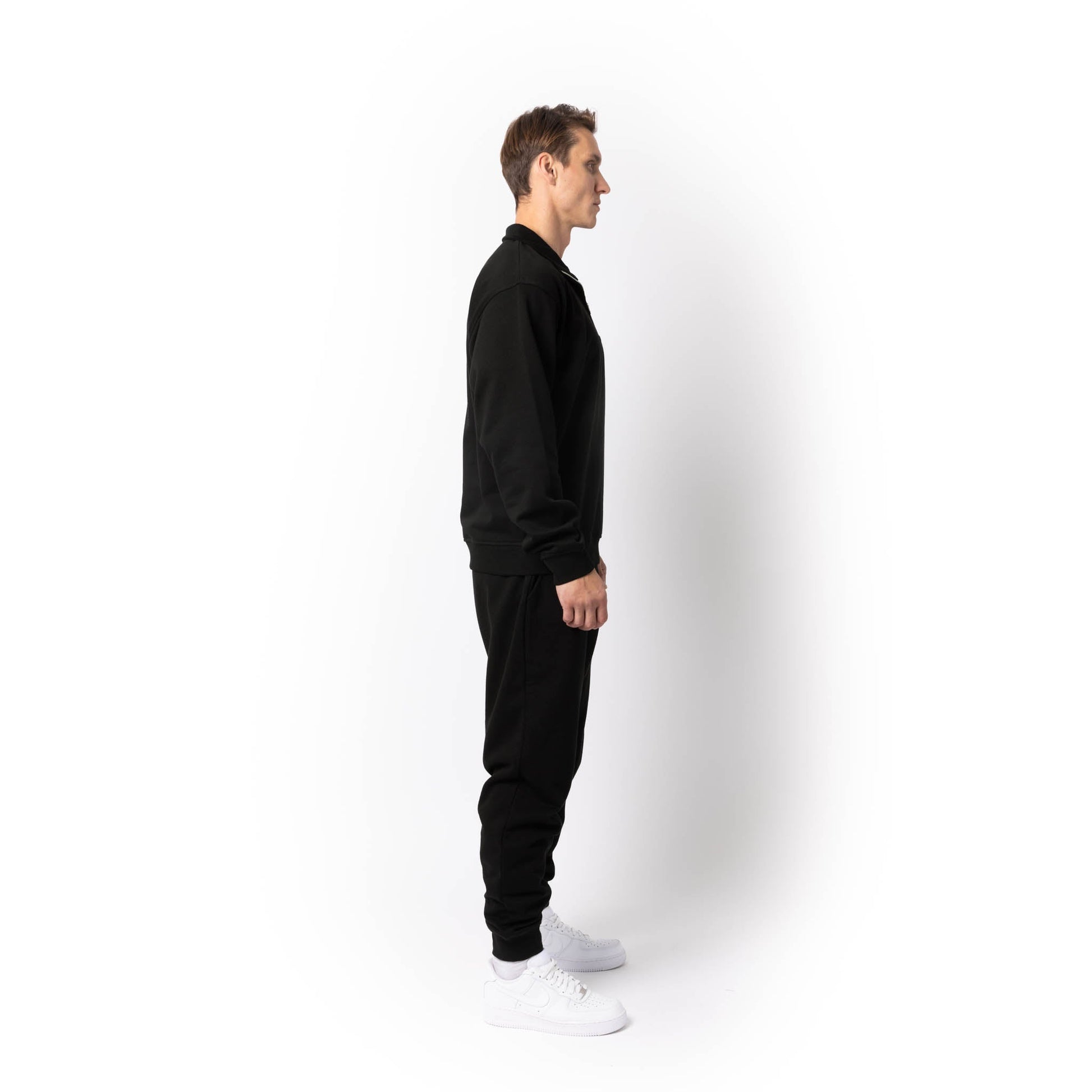 HERO-4020 Unisex Quarter Zip Sweatshirt - Black - Quarter-Zip