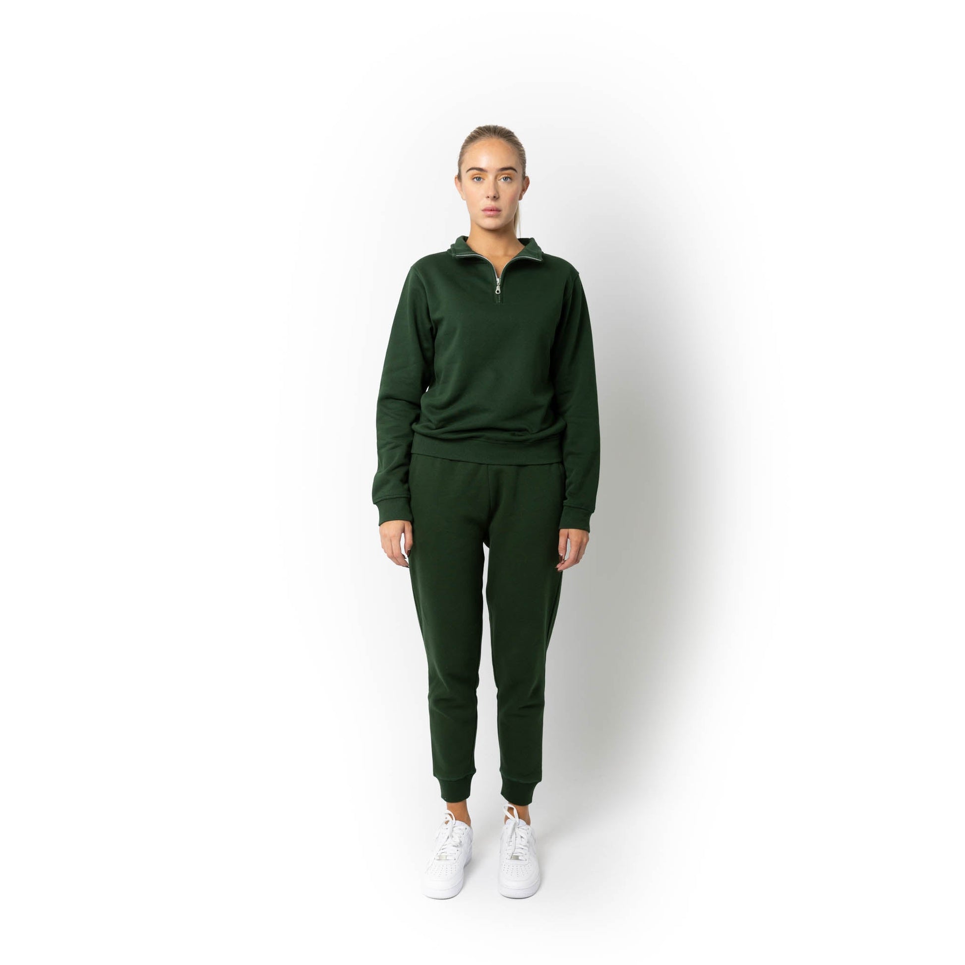 HERO-4020 Unisex Quarter Zip Sweatshirt - Forest Green - Quarter-Zip