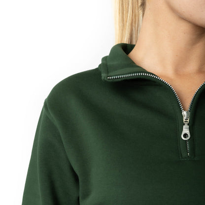 HERO-4020 Unisex Quarter Zip Sweatshirt - Forest Green - Quarter-Zip