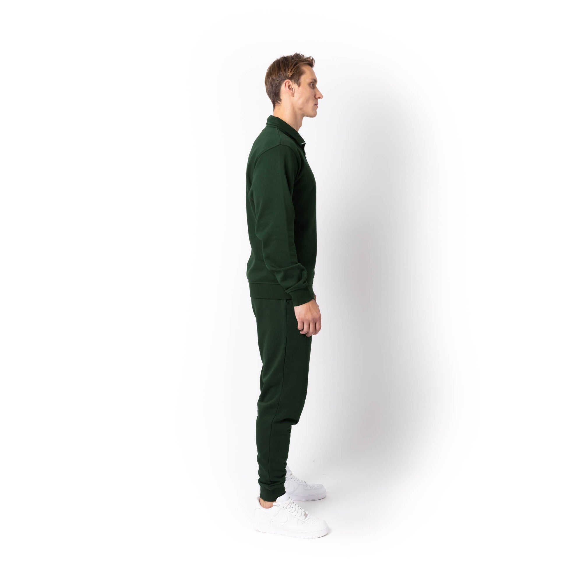 HERO-4020 Unisex Quarter Zip Sweatshirt - Forest Green - Quarter-Zip