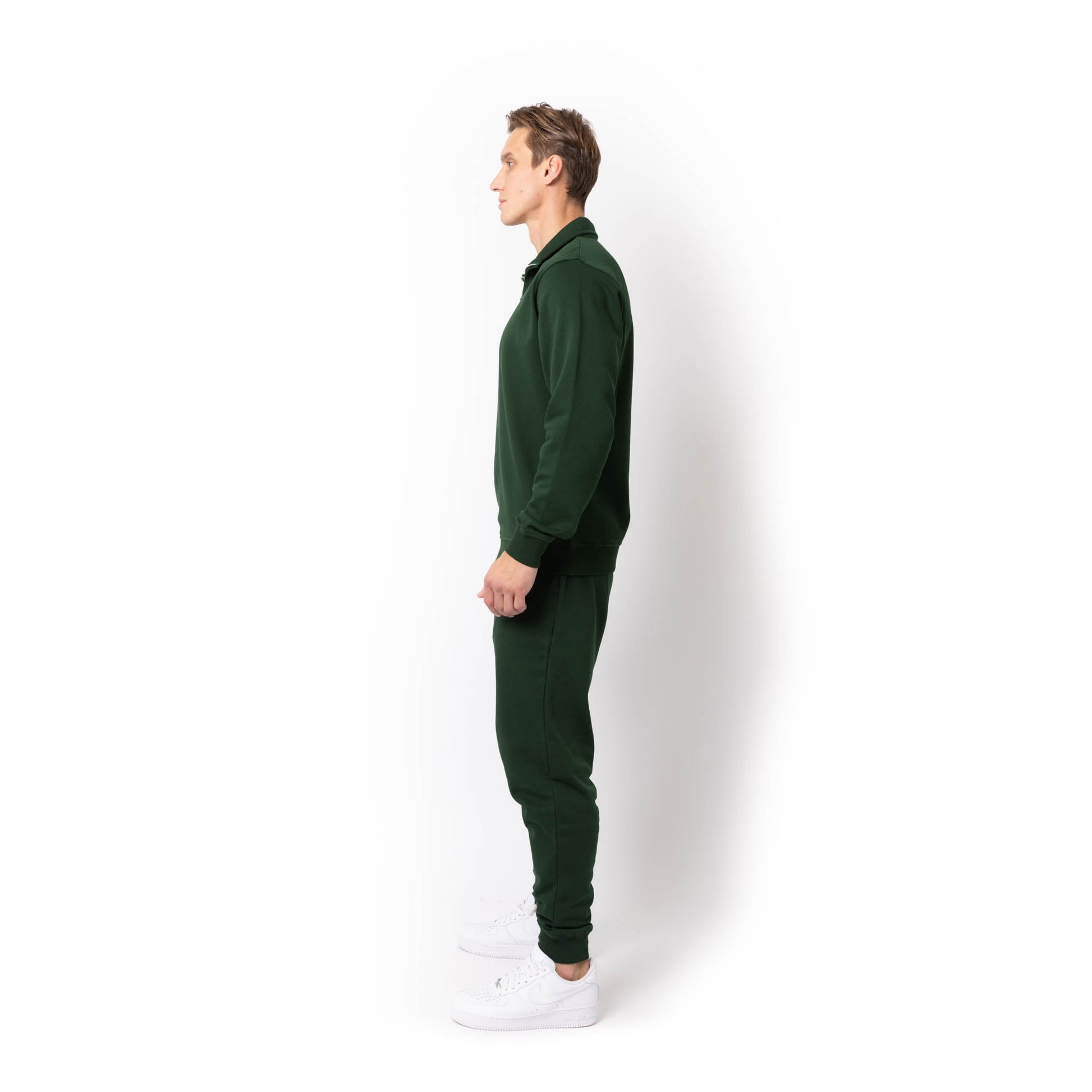 HERO-4020 Unisex Quarter Zip Sweatshirt - Forest Green - Quarter-Zip