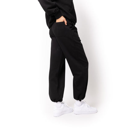 HERO-5220 Unisex Wide Leg Sweatpants - Black - Joggers