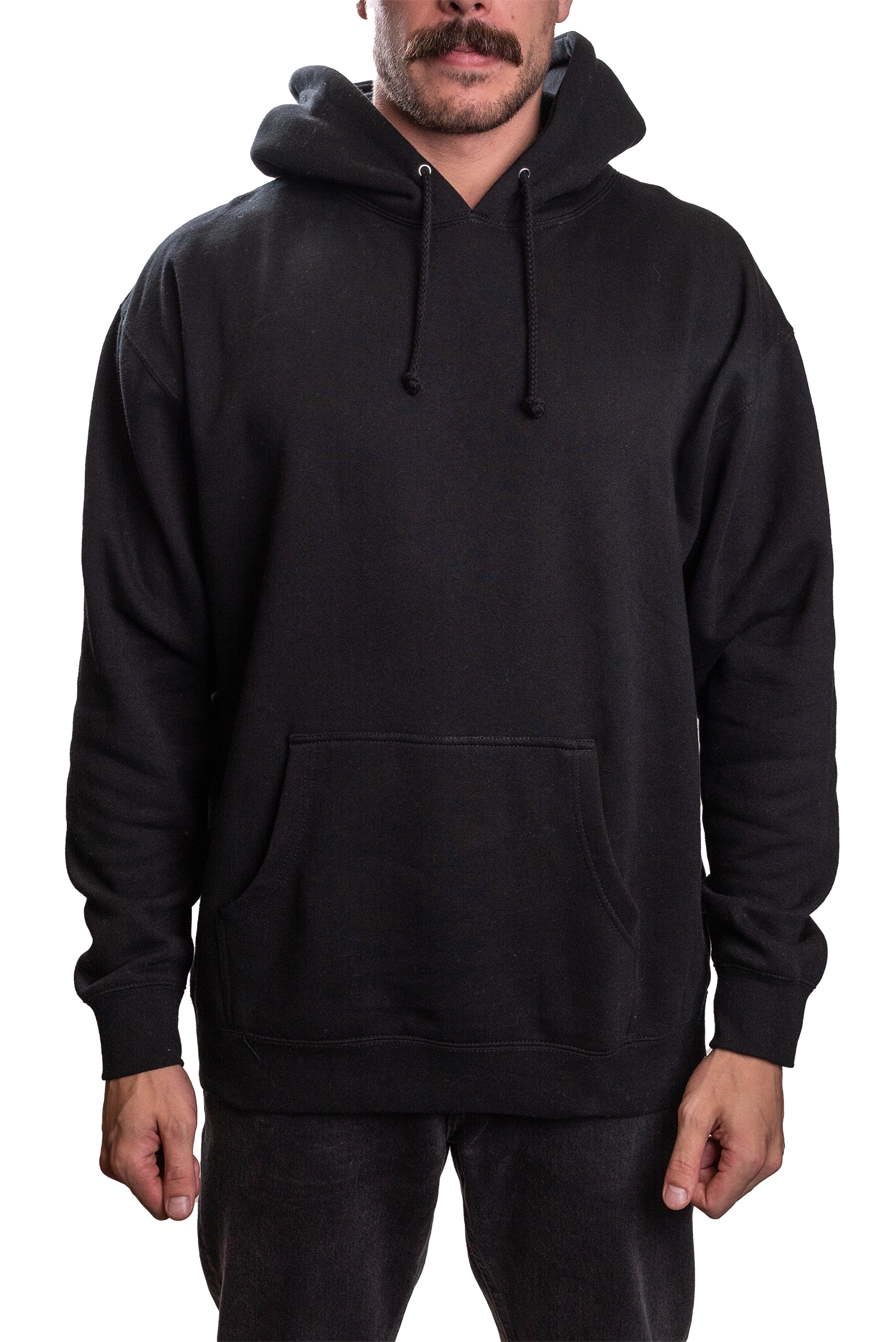 IND4000G - Mens Organic / Recycled Hooded Pullover - Black / XS - HOODIES