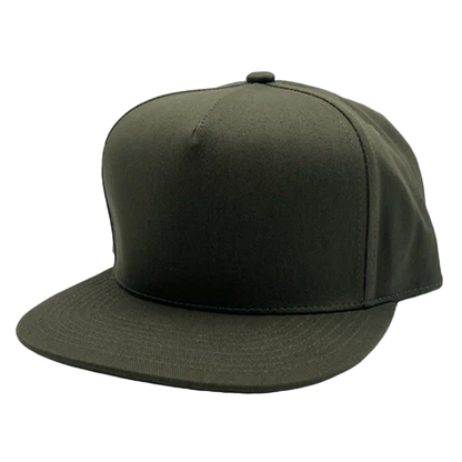 GNV-OTS001P5 - 5 Panels High Profile Flat Bill - Olive / One Size - CAPS