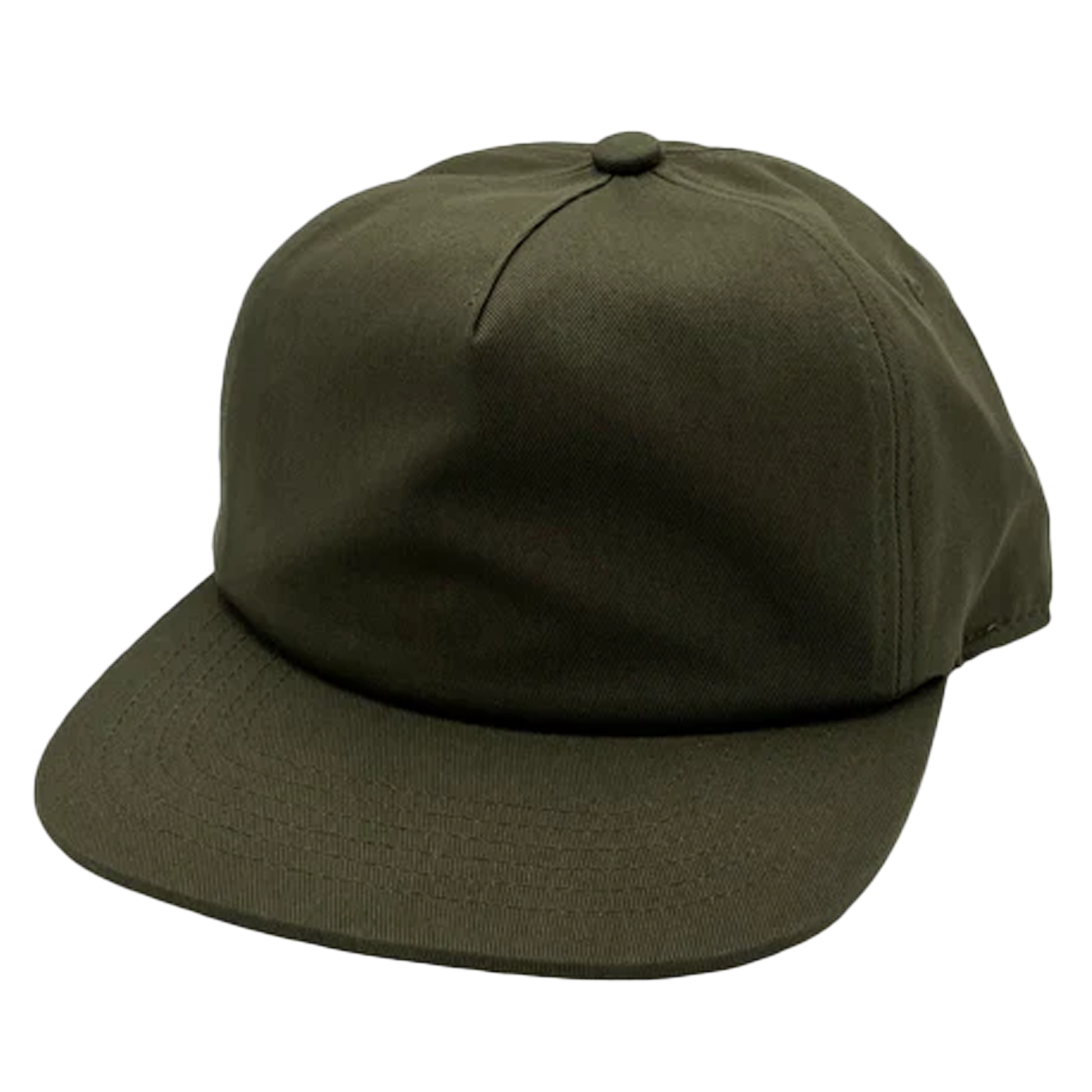 GNV-1040SB - 5 Panels Mid Profile Flat Bill - Olive / One Size - CAPS