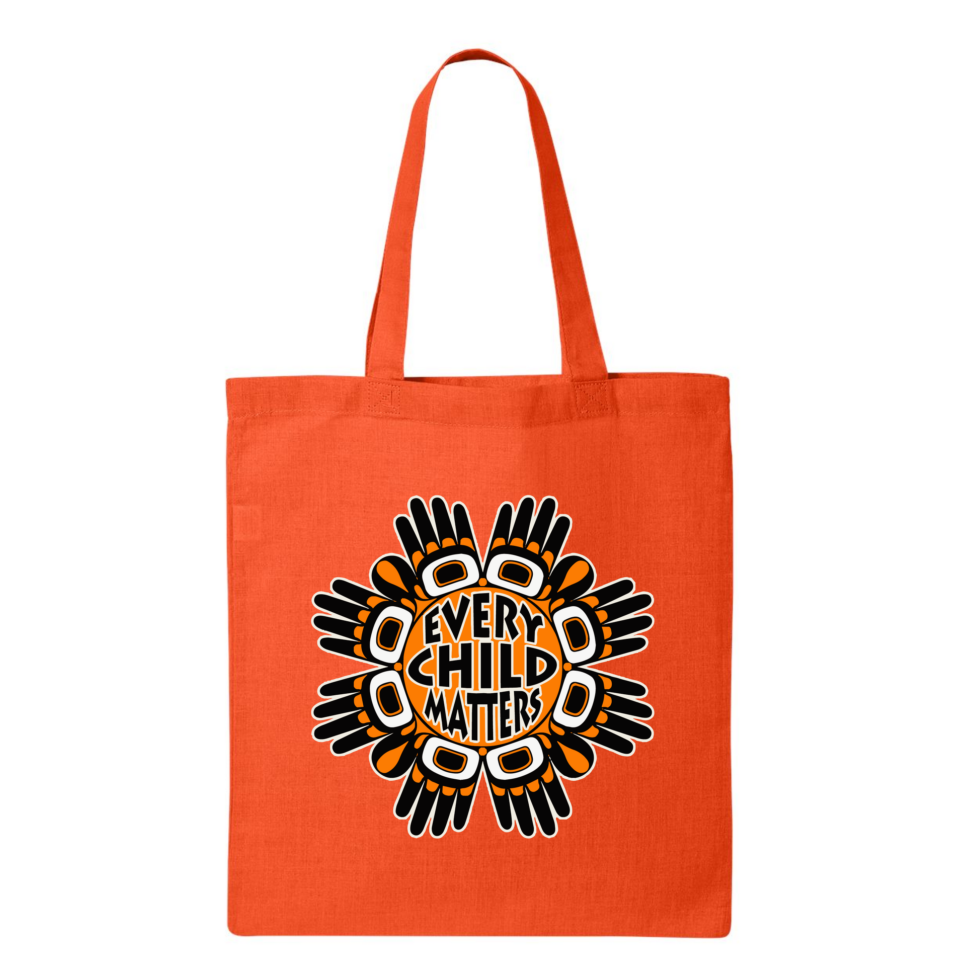 "Every Child Matters" Cotton Tote Bag – Circular Hands Design every child matters orange shirt day Reconciliation tote tote bags