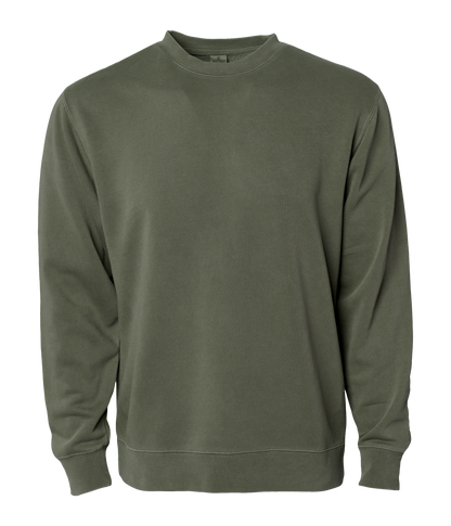 PRM3500 - Unisex Midweight Pigment Dyed Crew Neck - Army / XS - CREWNECKS