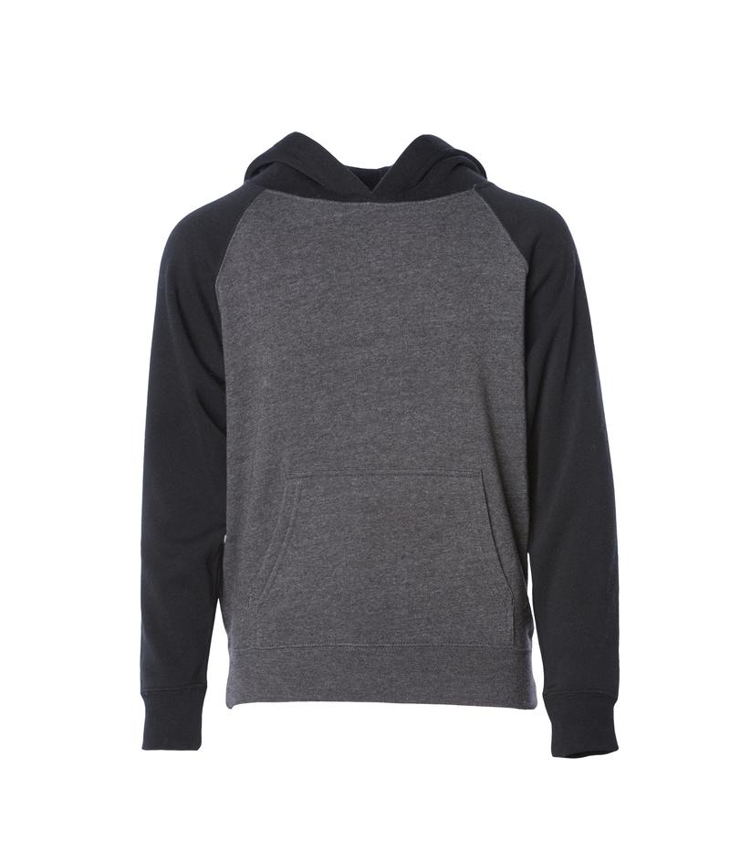 PRM10TSB - Toddler Lightweight Special Blend Raglan Hooded Pullover - Carbon Charcoal Heather Black / 2T - HOODIES