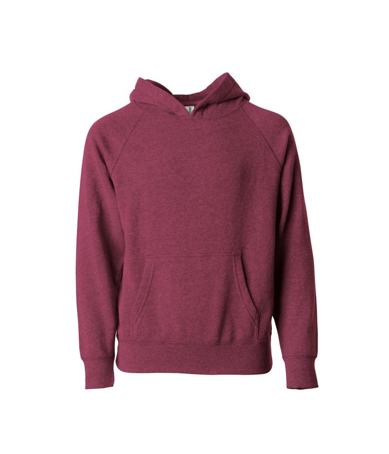 PRM10TSB - Toddler Lightweight Special Blend Raglan Hooded Pullover - Crimson Heather / 2T - HOODIES