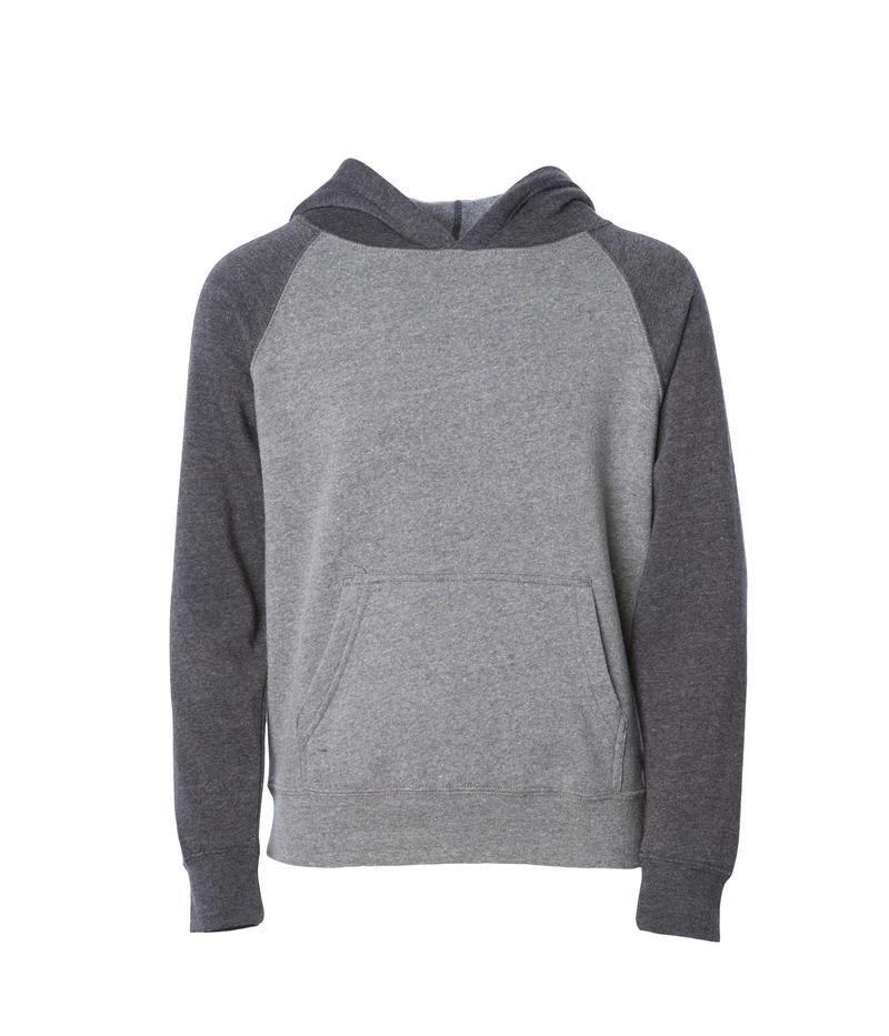 PRM10TSB - Toddler Lightweight Special Blend Raglan Hooded Pullover - Nickel Carbon Gunmetal Heather Charcoal / 2T