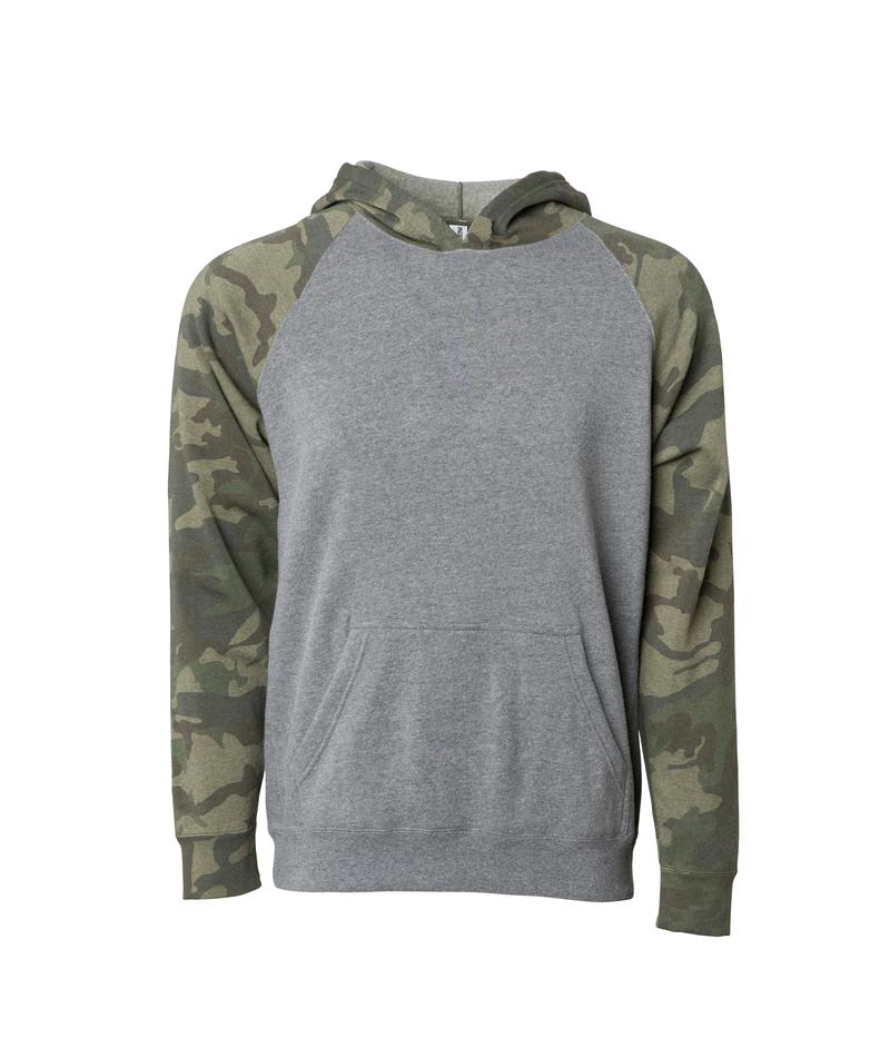PRM10TSB - Toddler Lightweight Special Blend Raglan Hooded Pullover - Nickel Forest Camo / 2T - HOODIES