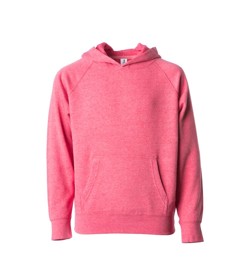 PRM10TSB - Toddler Lightweight Special Blend Raglan Hooded Pullover - Pomegranate Heather / 2T - HOODIES