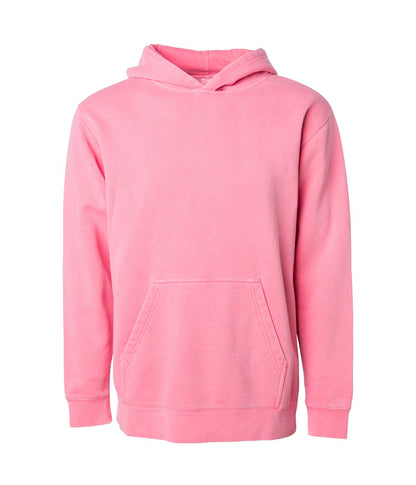 PRM1500Y - Youth Midweight Pigment Dyed Hooded Pullover - Pink / XS - HOODIES