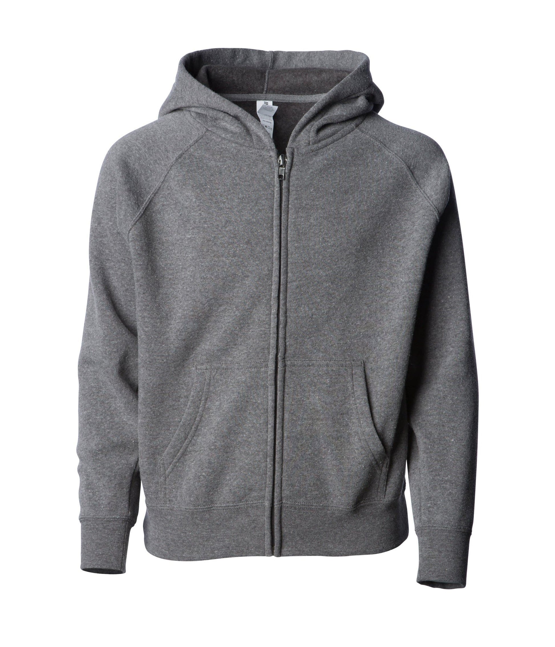 PRM15YSBZ - Youth Lightweight Special Blend Raglan Zip Hood - Nickel / XS - ZIPS