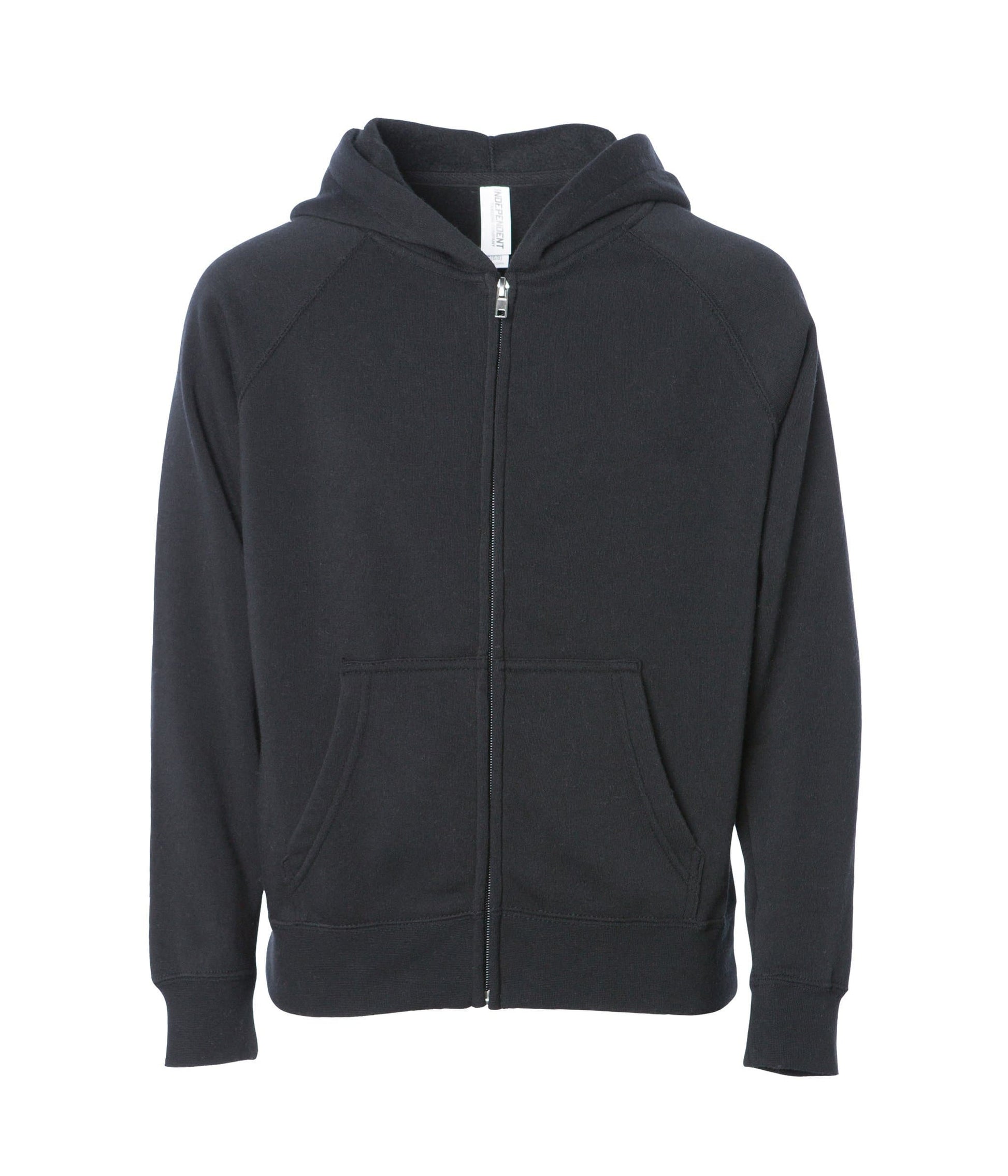 PRM15YSBZ - Youth Lightweight Special Blend Raglan Zip Hood - Black / XS - ZIPS