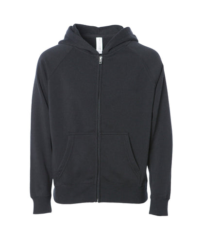 PRM15YSBZ - Youth Lightweight Special Blend Raglan Zip Hood - Black / XS - ZIPS