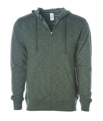 PRM22BZ - Men’s Baja Stripe French Terry Zip Hood - Verde Bosque / XS - CLOSE