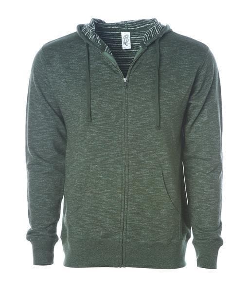 PRM22BZ - Men’s Baja Stripe French Terry Zip Hood - Verde Bosque / XS - CLOSE