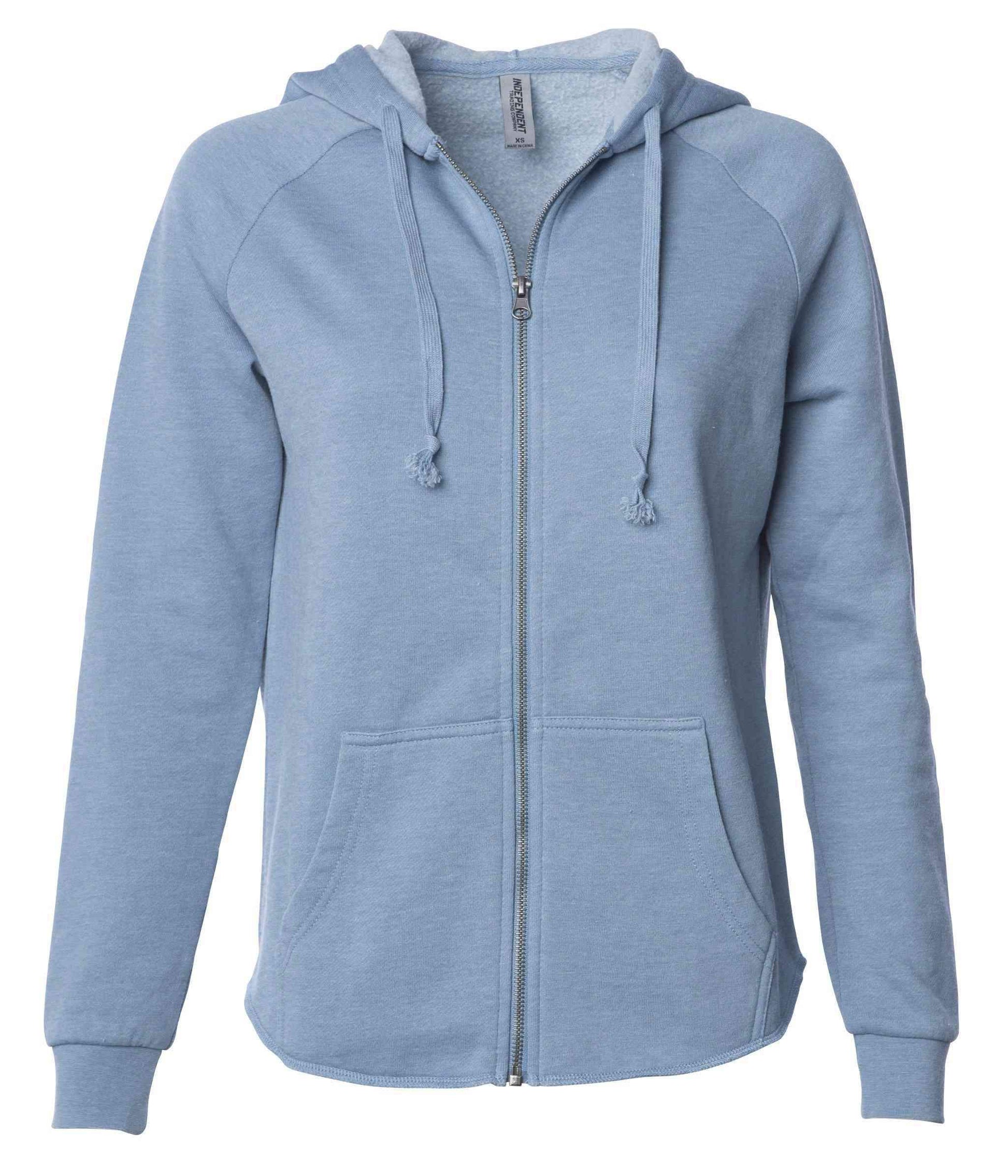 PRM2500Z - Women’s California Wave Wash Zip Hood - Misty Blue / XS - ZIPS