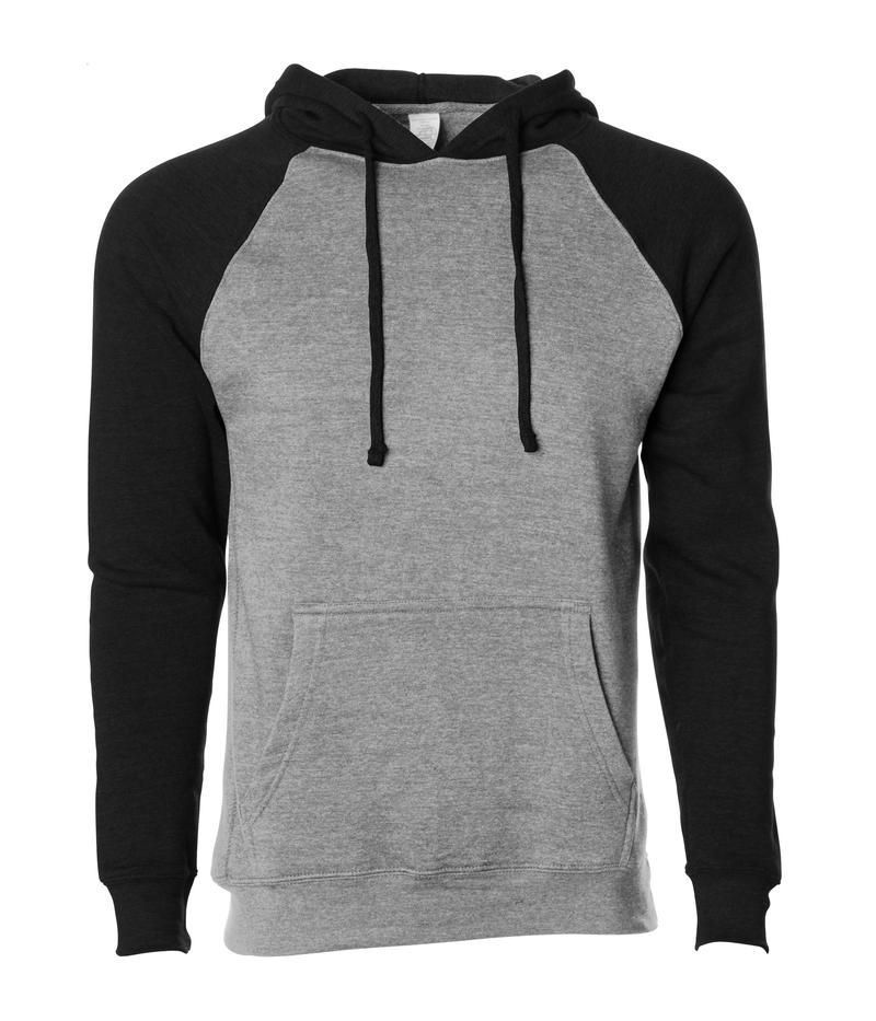 PRM33SBP - Special Blend Raglan Hooded Pullovers - Nickel Black / XS - HOODIES
