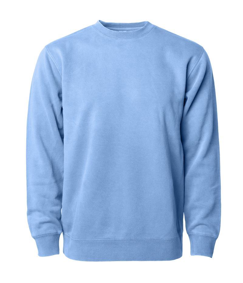 PRM3500 - Unisex Midweight Pigment Dyed Crew Neck - Light Blue / XS - CREWNECKS