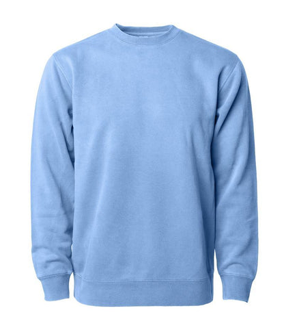 PRM3500 - Unisex Midweight Pigment Dyed Crew Neck - Light Blue / XS - CREWNECKS