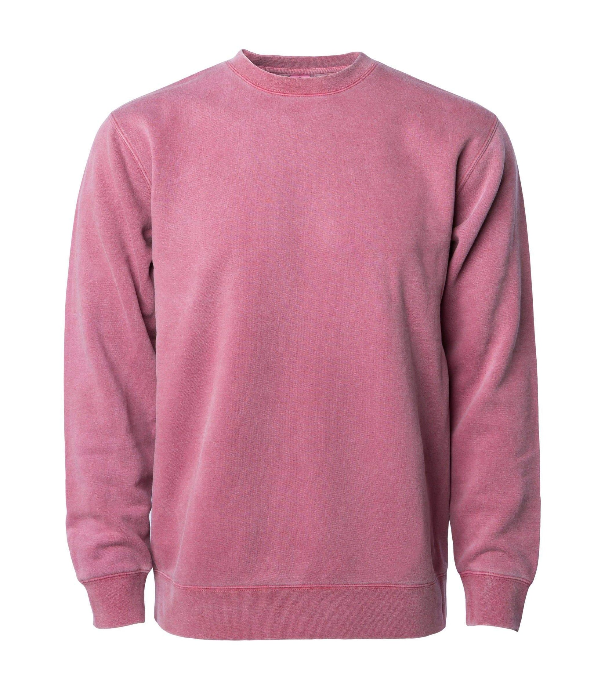 PRM3500 - Unisex Midweight Pigment Dyed Crew Neck - Maroon / XS - CREWNECKS