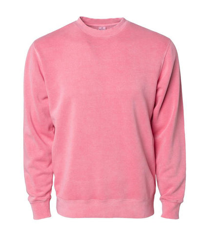 PRM3500 - Unisex Midweight Pigment Dyed Crew Neck - Pink / XS - CREWNECKS