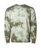 PRM3500TD - Unisex Midweight Tie Dye Crew - Olive / XS - CREWNECKS