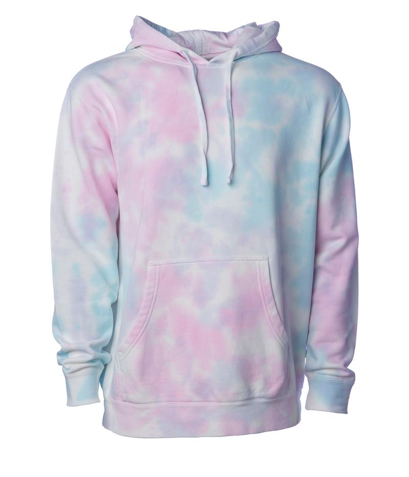 PRM4500TD - Unisex Midweight Tie Dye Hooded Pullover - Cotton Candy / XS - HOODIES