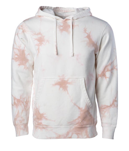 PRM4500TD - Unisex Midweight Tie Dye Hooded Pullover - Dusty Pink / XS - HOODIES
