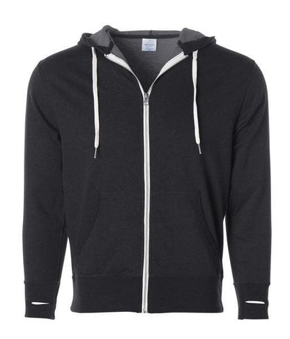 PRM90HTZ - Unisex French Terry Zip Hooded Sweatshirt - Black / XS - ZIPS