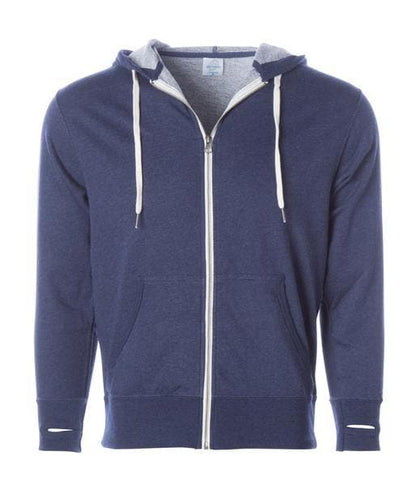 PRM90HTZ - Unisex French Terry Zip Hooded Sweatshirt - Navy Heather / XS - ZIPS