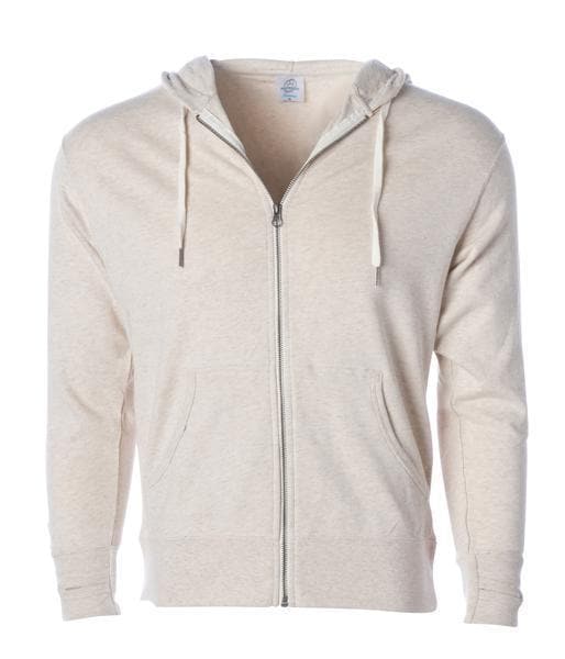 PRM90HTZ - Unisex French Terry Zip Hooded Sweatshirt - Oatmeal Heather / XS - ZIPS