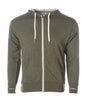 PRM90HTZ - Unisex French Terry Zip Hooded Sweatshirt - Olive Heather / XS - ZIPS