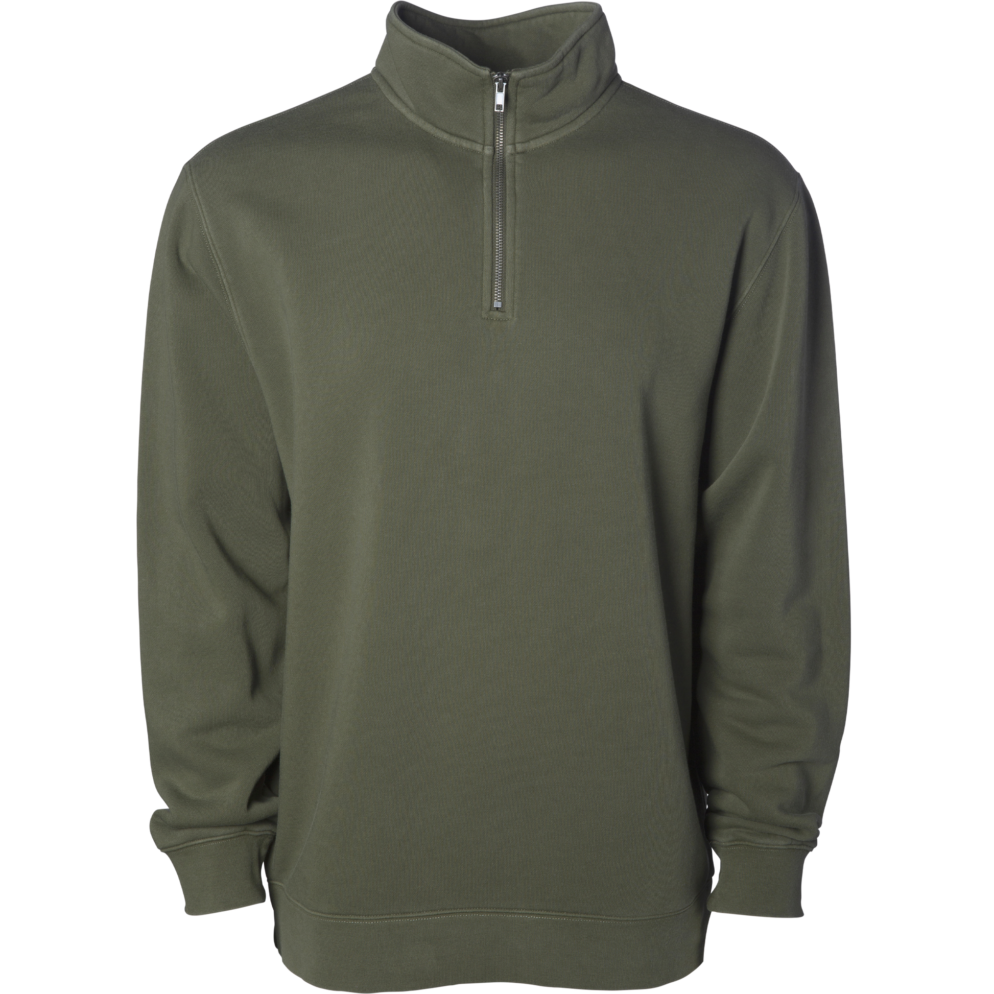 PRM4600QZ - Midweight Pigment Dye Quarter Zip - Army / XS - ZIPS