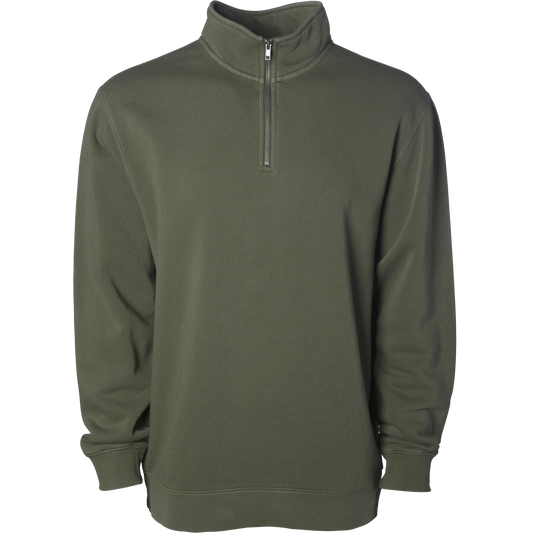 PRM4600QZ - Midweight Pigment Dye Quarter Zip - Army / XS - ZIPS