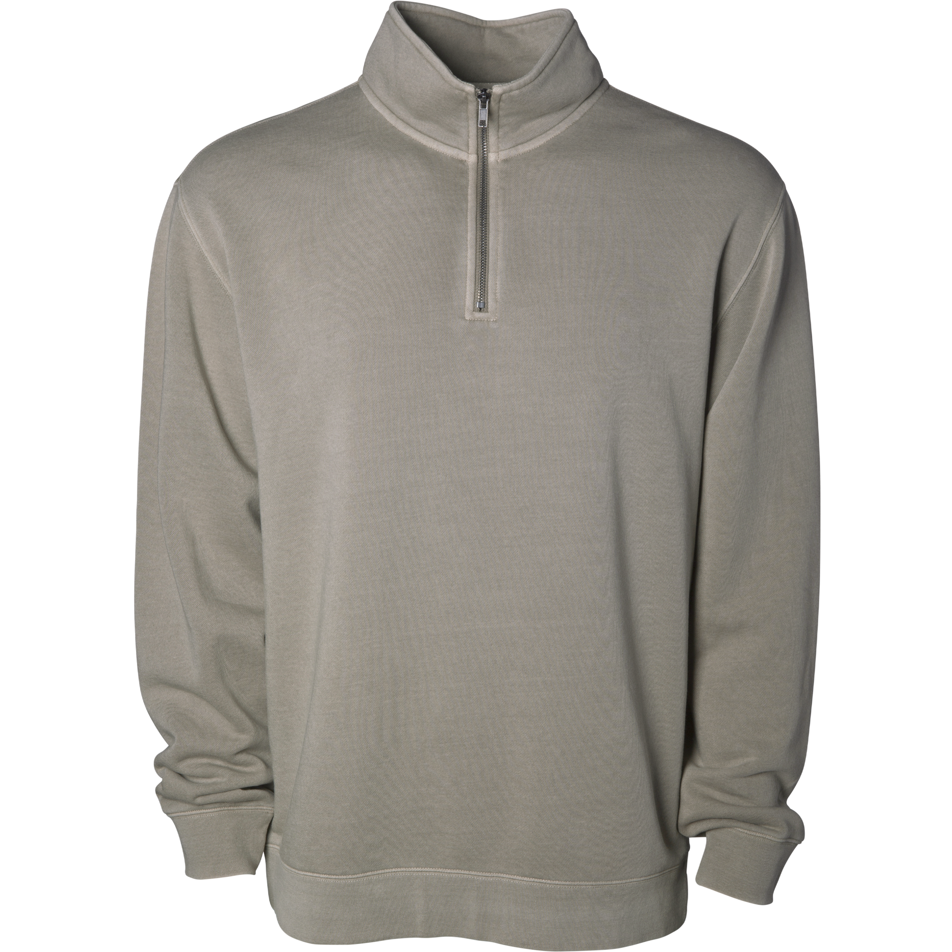 PRM4600QZ - Midweight Pigment Dye Quarter Zip - Cement / XS - ZIPS