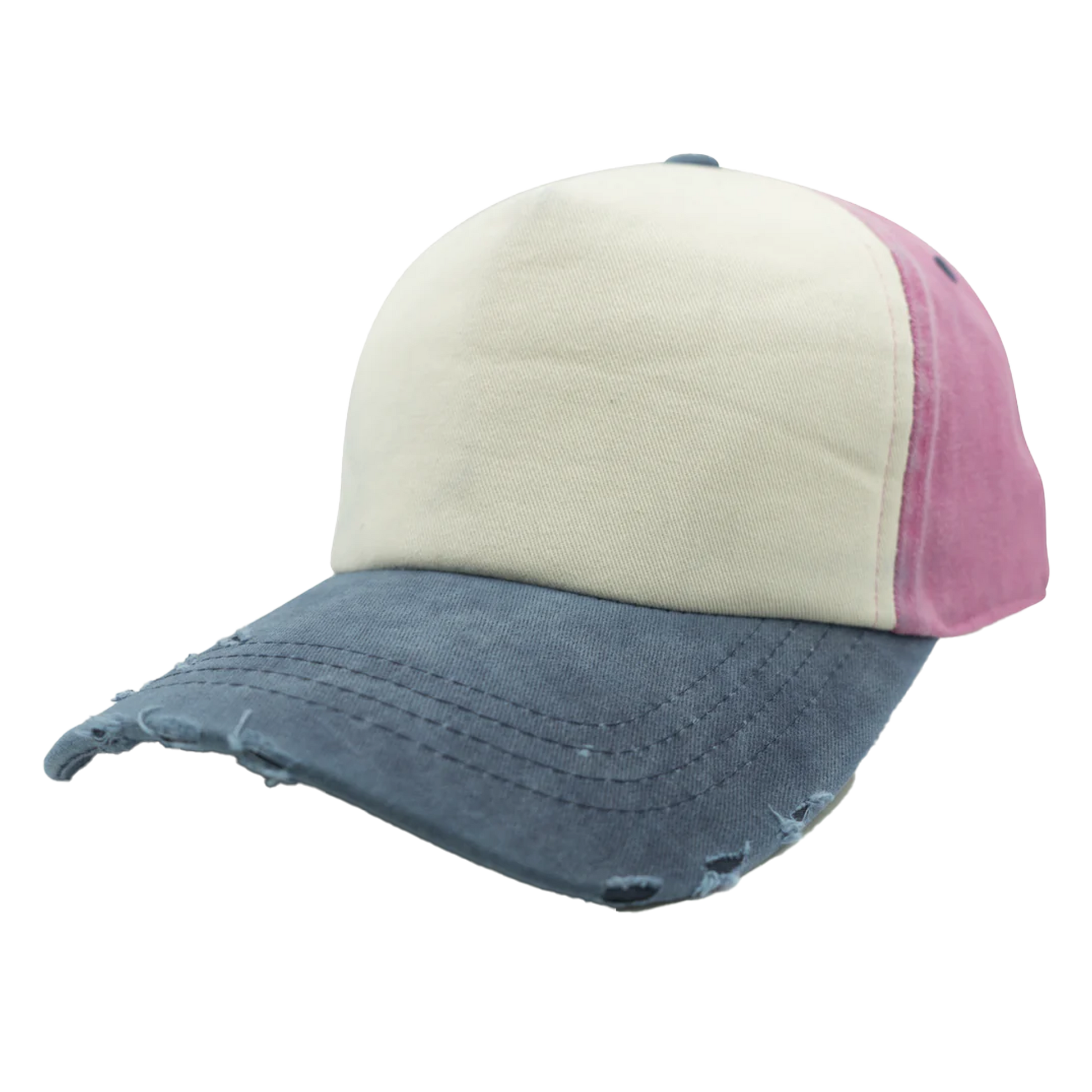GN-1005 - 5P Foam Front Dirty Wash - Pink Navy / One Size - CAPS