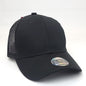 Trucker Cap - 153 Cotton Structured Black Mesh Adjustable - OSFA / Plain