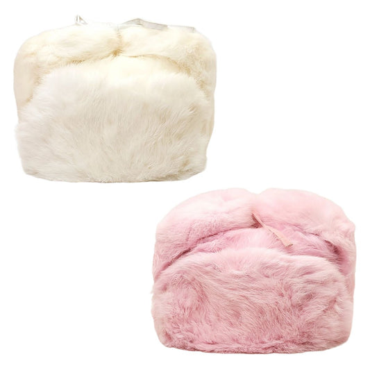 Rabbit Fur Trapper Hat with Puffer Lining- Multi-Coloured - Fashion Knit